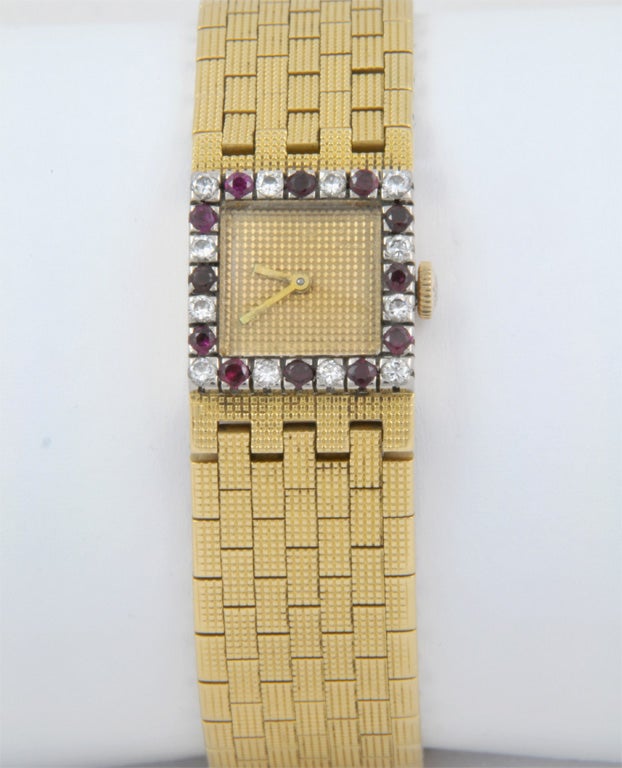 Boucheron Diamond and Ruby Encrusted Ribbon Watch