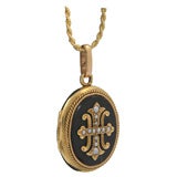 Mysterious Black and Gold Locket Medallion