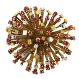 Sparkling Grima Ruby and Diamond Fireworks Brooch