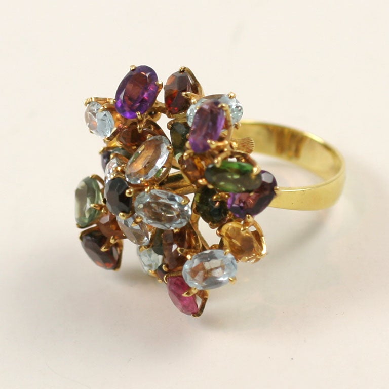 Pretty Multi-colored Abstract Flower Ring