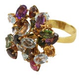 Pretty Multi-colored Abstract Flower Ring