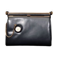 1950's Navy French Leather Watch Purse