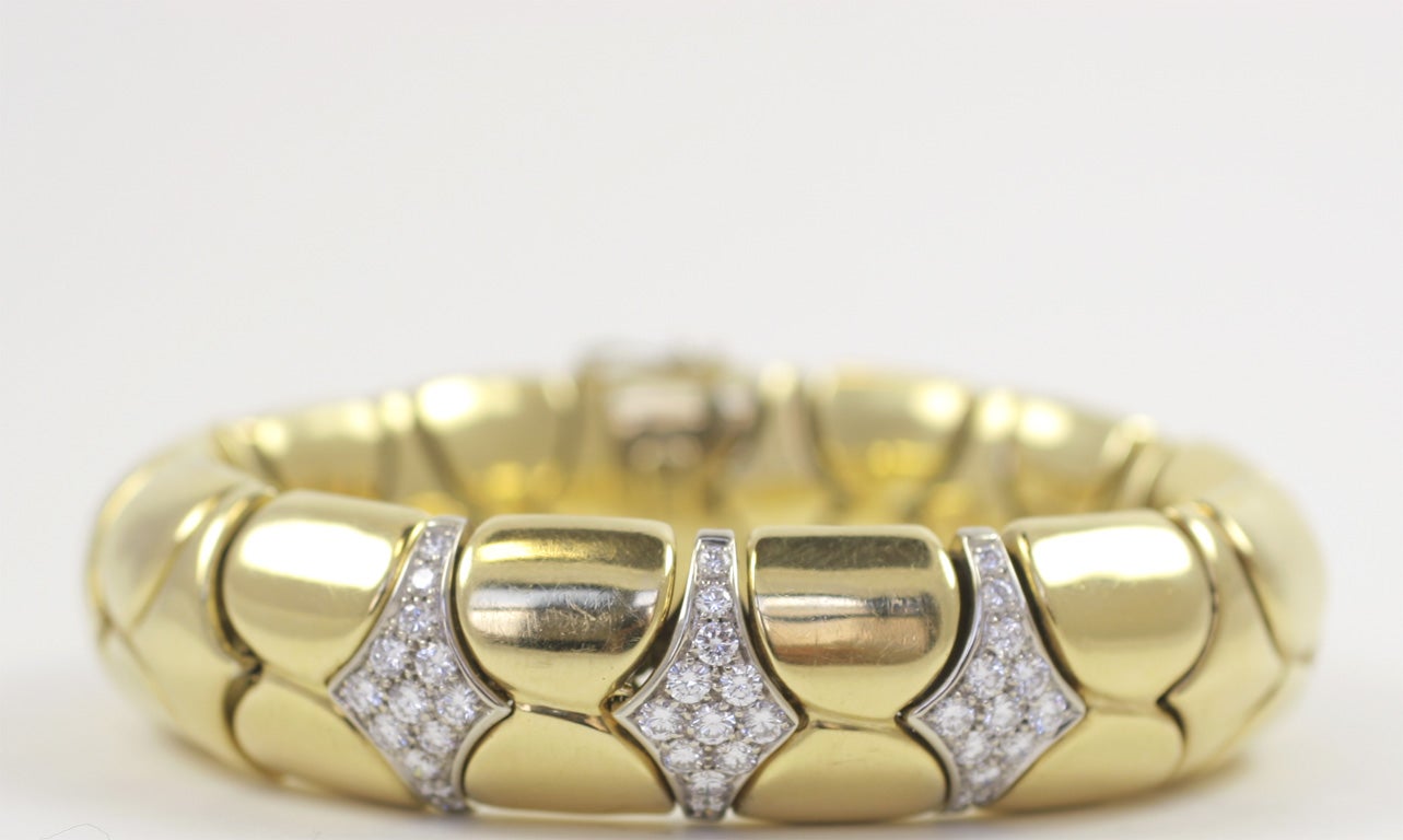 Women's  Two Tone Gold Diamond Bracelet 