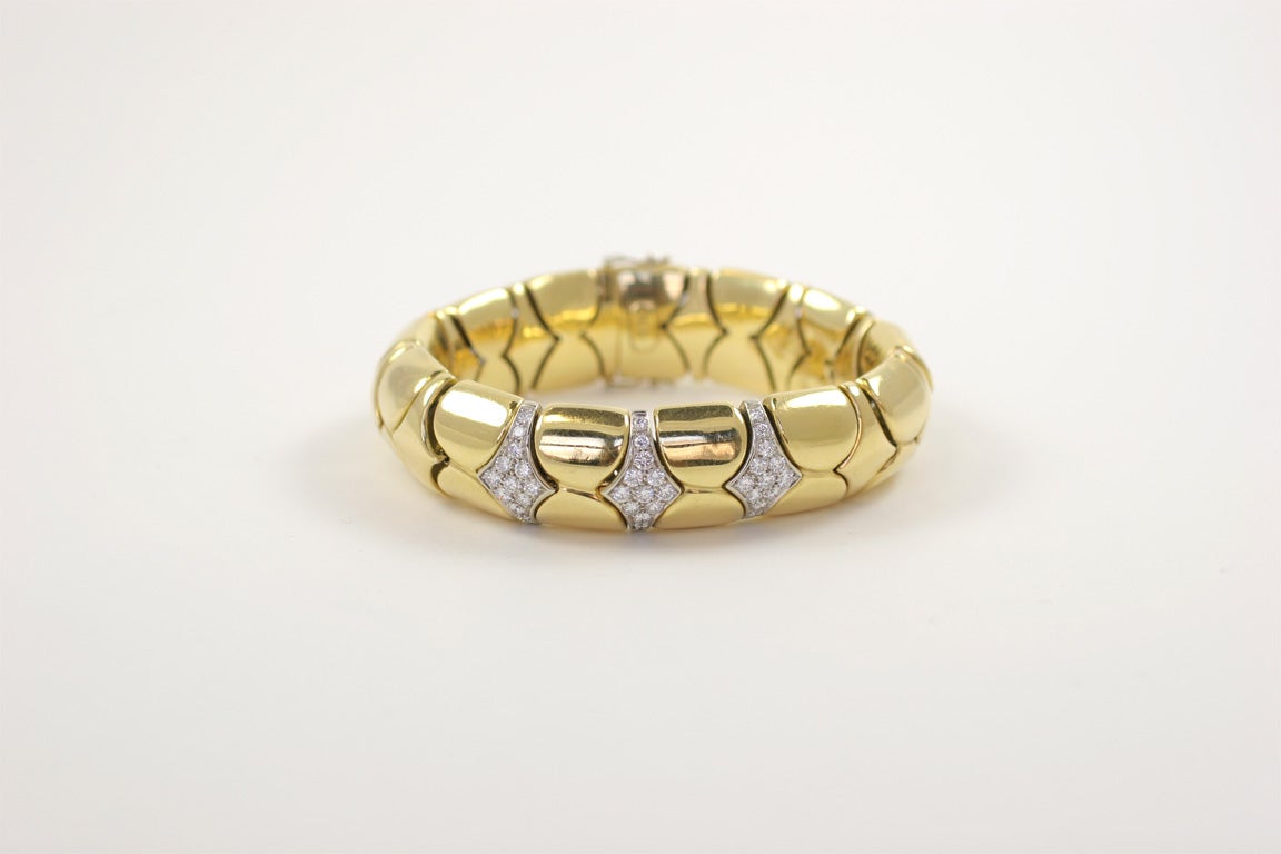  Two Tone Gold Diamond Bracelet  4
