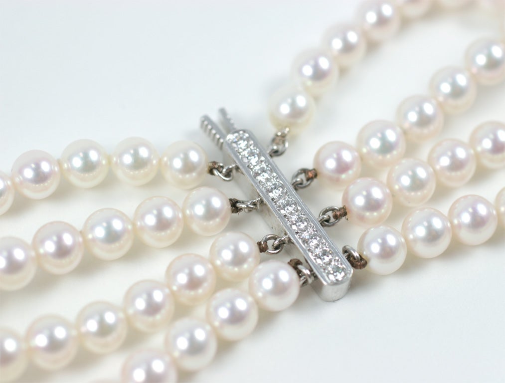 Mikimoto, Diamond Collar Necklace, 6.61 cts, AA Pearls, Platinum 2