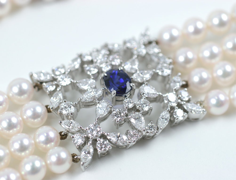 Mikimoto, Diamond Collar Necklace, 6.61 cts, AA Pearls, Platinum 3