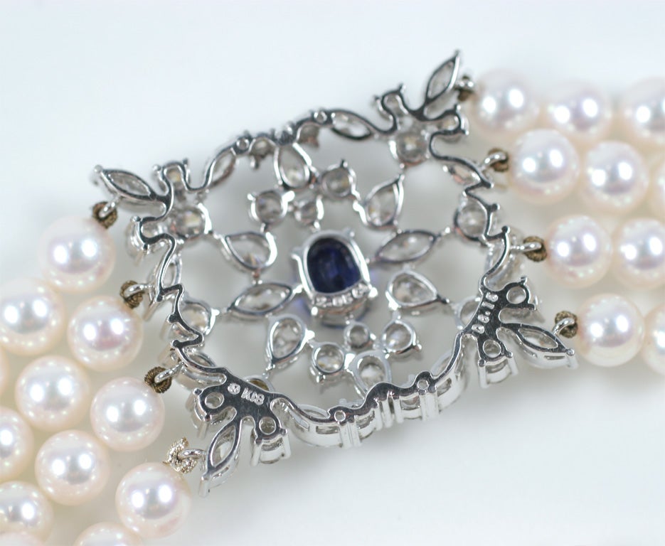 Mikimoto, Diamond Collar Necklace, 6.61 cts, AA Pearls, Platinum 5