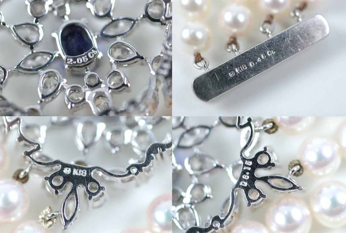 Mikimoto, Diamond Collar Necklace, 6.61 cts, AA Pearls, Platinum 6