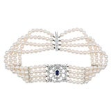 Mikimoto, Diamond Collar Necklace, 6.61 cts, AA Pearls, Platinum