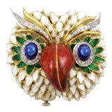 1970
s Diamond 
Enamel Owl