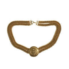 Chanel Goldtone Medallion Necklace