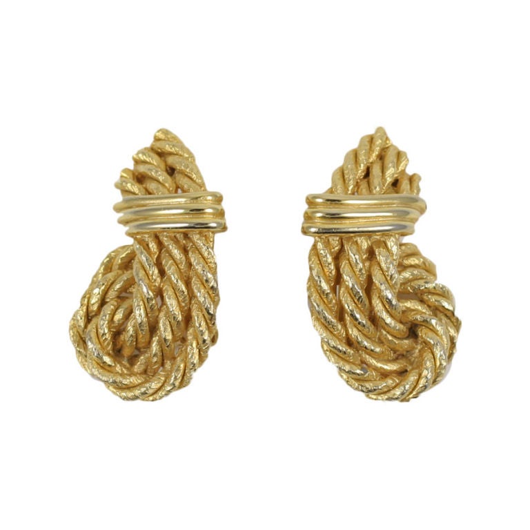 Lanvin Gilt Rope Earrings at 1stDibs
