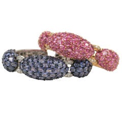 Pink and Blue Sapphire Dinner Bangles 5