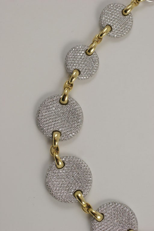 Women's Diamond  Disc Necklace For Sale