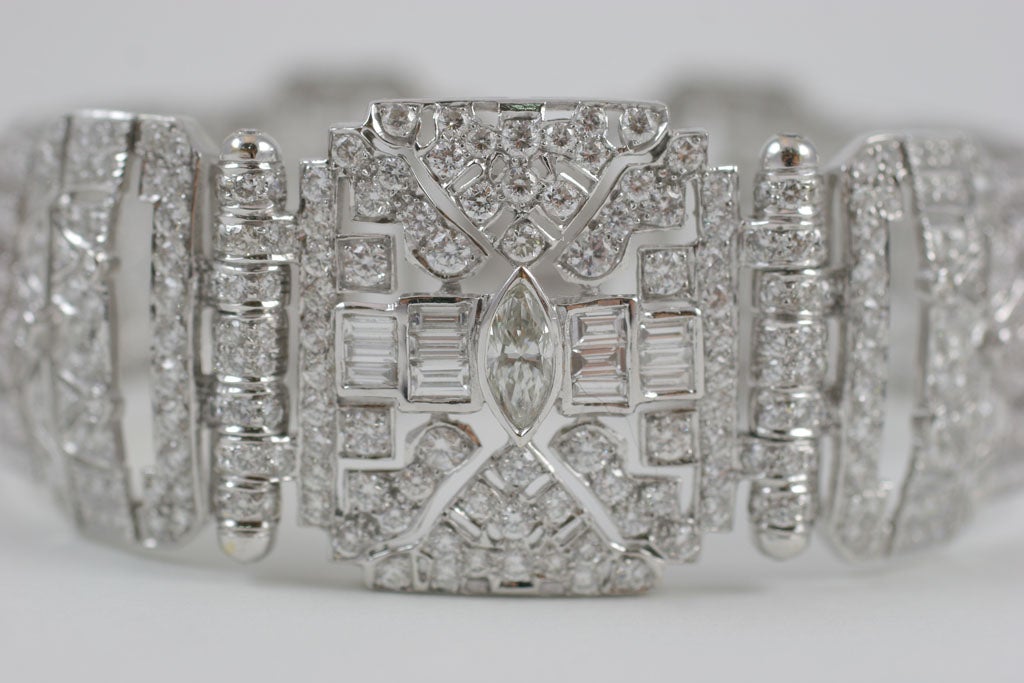Women's Diamond Art Deco Style Bracelet For Sale