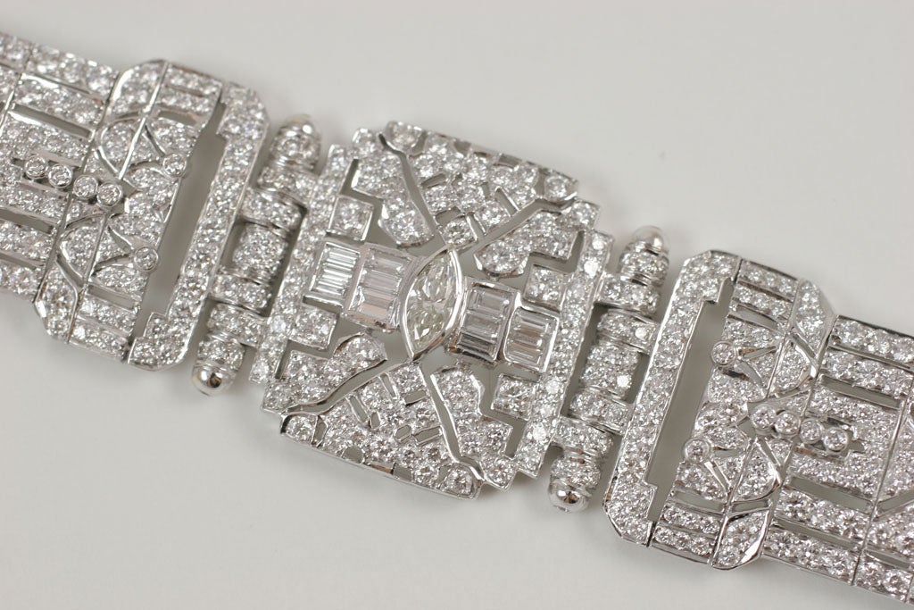 Pulsera de Diamantes Estilo Art Déco en venta 3