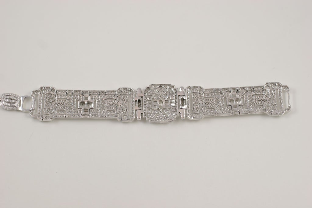 Diamond Art Deco Style Bracelet For Sale 6