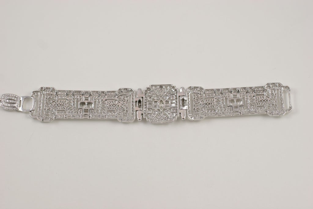 Pulsera de Diamantes Estilo Art Déco en venta 6