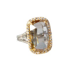 Champagne Rose cut cushion ring