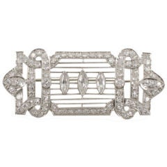 Art Deco White Gold, and Diamond Brooch 8