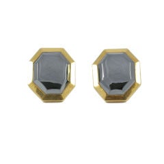 Chic Angela Cummings for Tiffany & Co. Hematite and Gold Earring