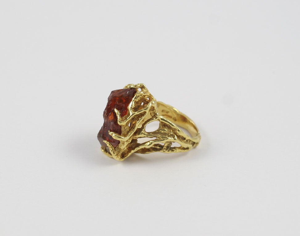 Women's HOT! Arthur King Citrine and Gold Ring For Sale