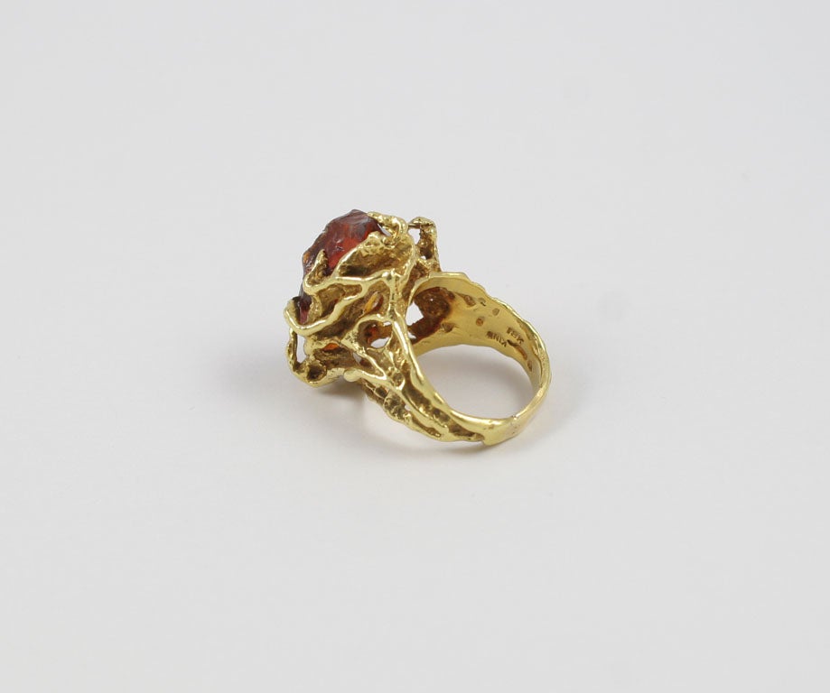 HOT! Arthur King Citrine and Gold Ring For Sale 1