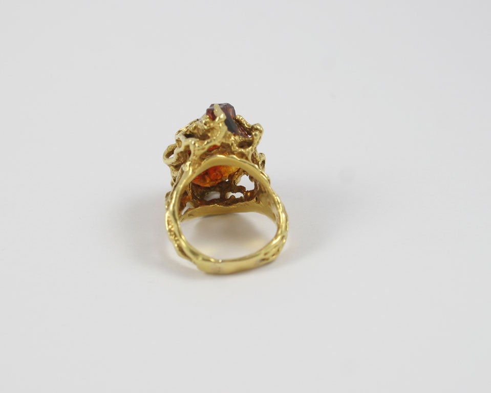 HOT! Arthur King Citrine and Gold Ring For Sale 2
