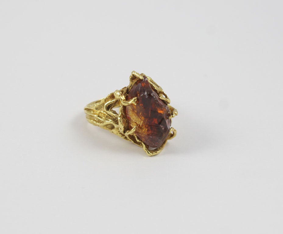 HOT! Arthur King Citrine and Gold Ring For Sale 3