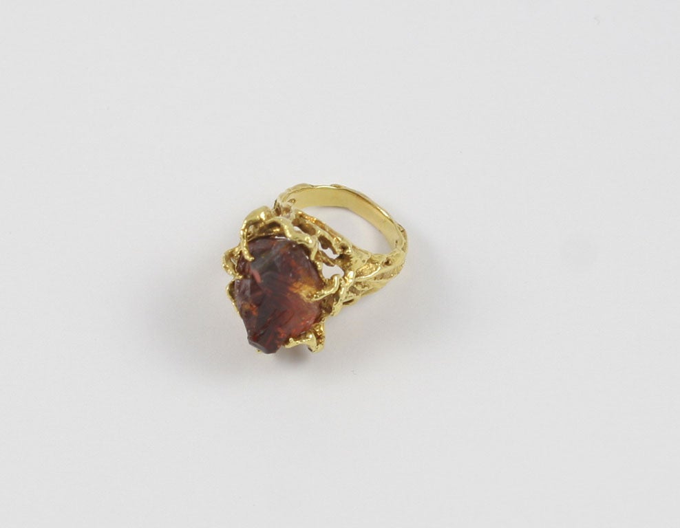 HOT! Arthur King Citrine and Gold Ring For Sale 5