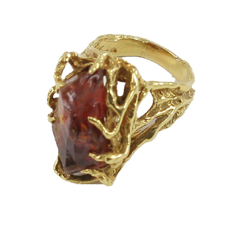 HOT! Arthur King Citrine and Gold Ring For Sale
