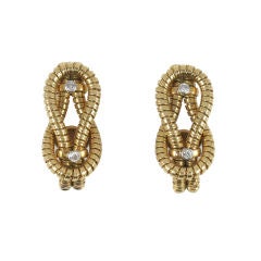 Antique Gold and Diamond Cartier, Paris Earrings
