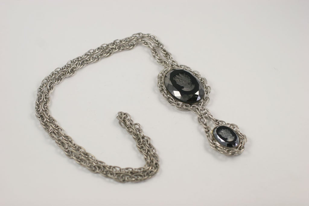 black cameo necklace