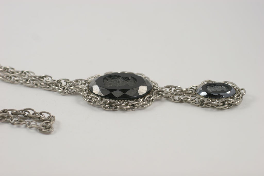 Black Cameo Pendant Necklace 3