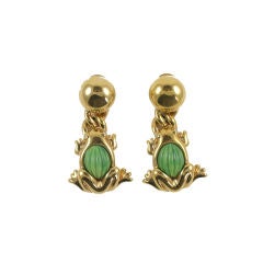 Valentino Goldtone Frog Earrings 12