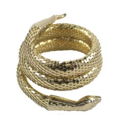 Vintage Whiting and Davis "Gold" Snake Bracelet