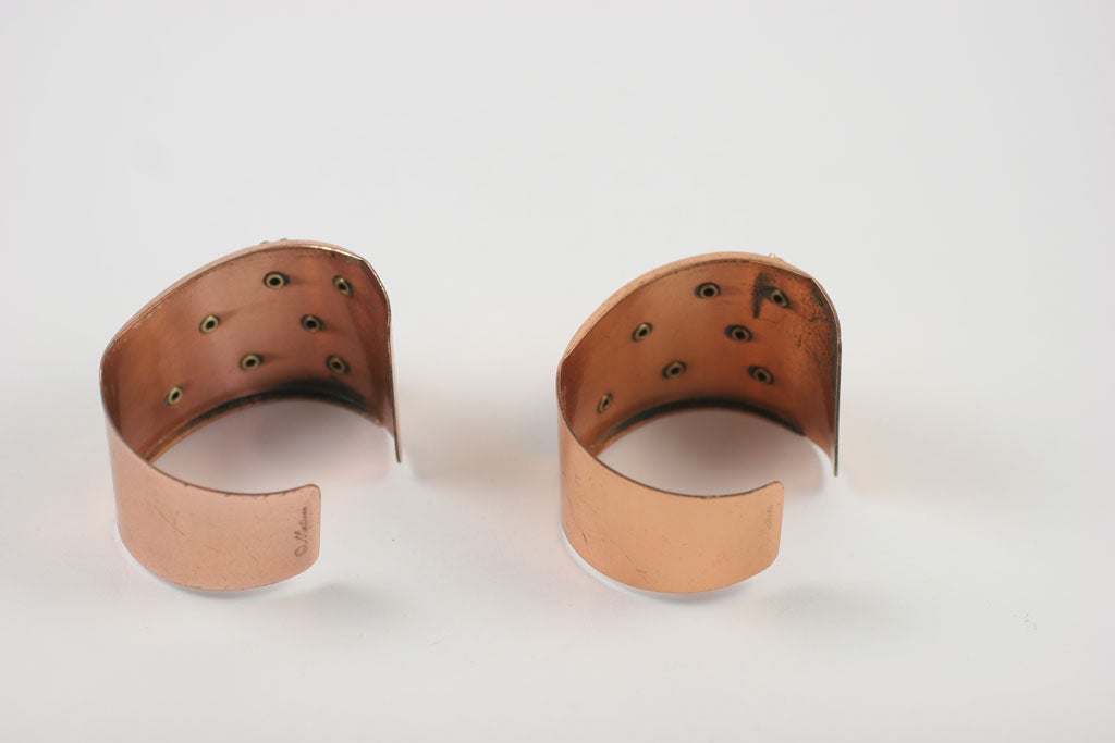 Pair of Matisse Copper Cuffs 4