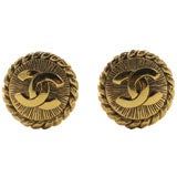 Chanel  Paris, Button Earrings with Original Box