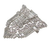 Art Deco Diamond Brooch, 5 Carats, Platinum