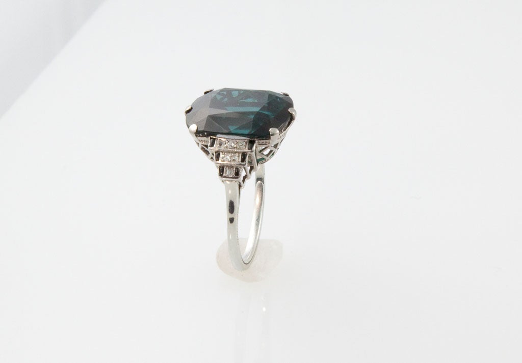 Cushion cut blue Tourmaline ring. 5