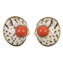 Seaman Shepps Shell & Coral Earrings