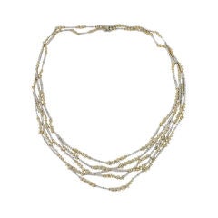 Five Row Diamond Strand Necklace