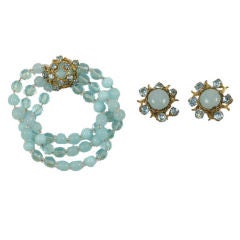 Vintage Miriam Haskell Bracelet and Earring Set