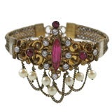 Victorian Gold Filled Bracelet  with Rubies