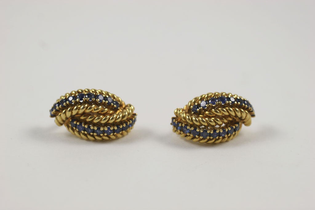 18kt Yellow Gold Rope Earrings 1