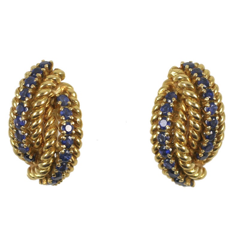 18kt Yellow Gold Rope Earrings