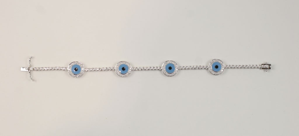 Women's 18 k  Diamond Evil Eye Bracelet