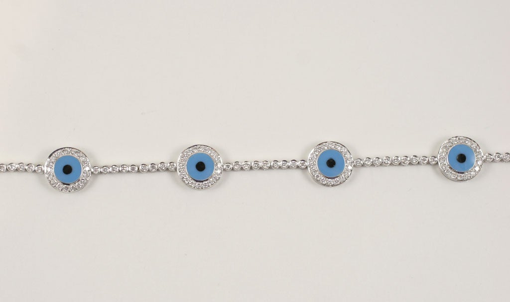 18 k  Diamond Evil Eye Bracelet 1