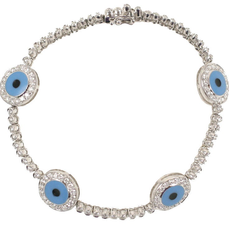 18 k  Diamond Evil Eye Bracelet