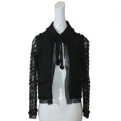 Chanel Black Wool  & Lace Short Jacket